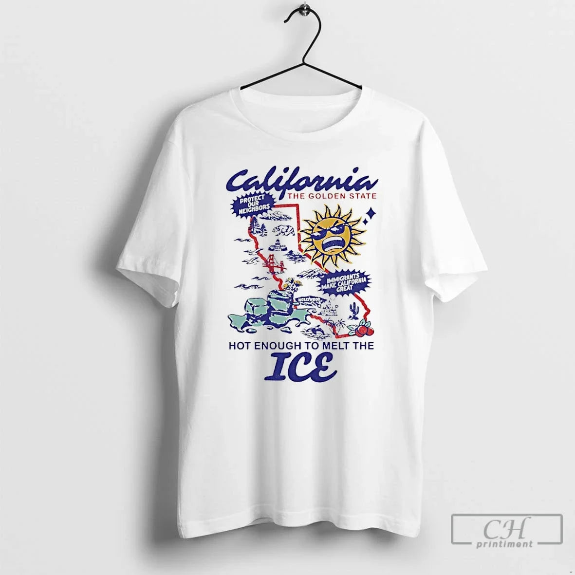 California Golden State Hot Enough Melt Ice 2026 - Adult & Kids T-Shirts, Sweatshirts & Hoodies apparel design preview 1