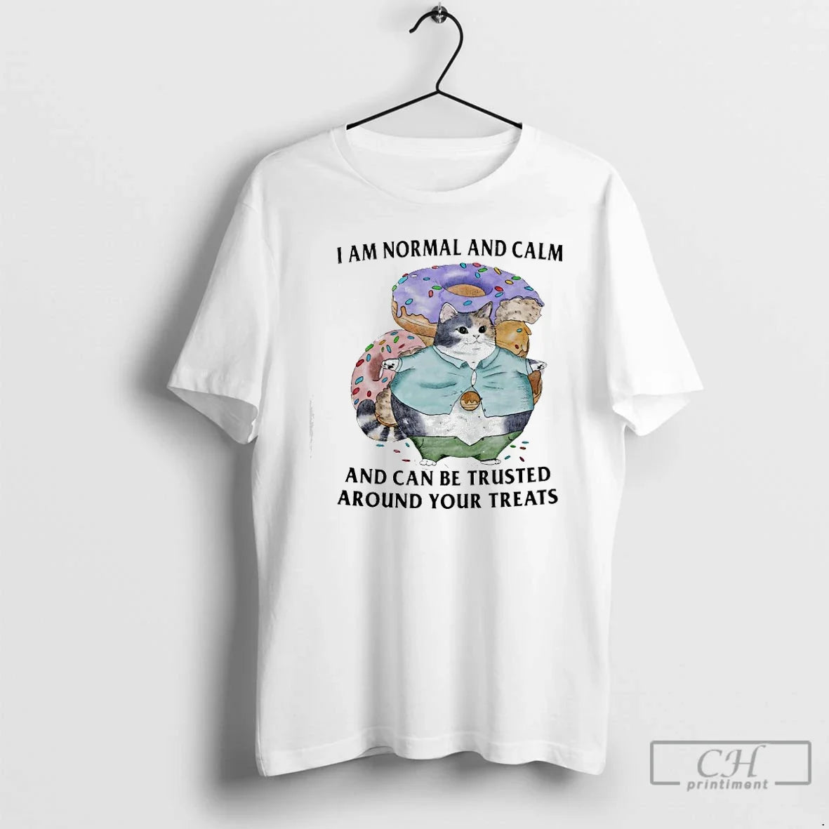 Cat Donuts I Am Normal Calm Can Be Trusted Around - Adult & Kids T-Shirts, Sweatshirts & Hoodies apparel design preview 1