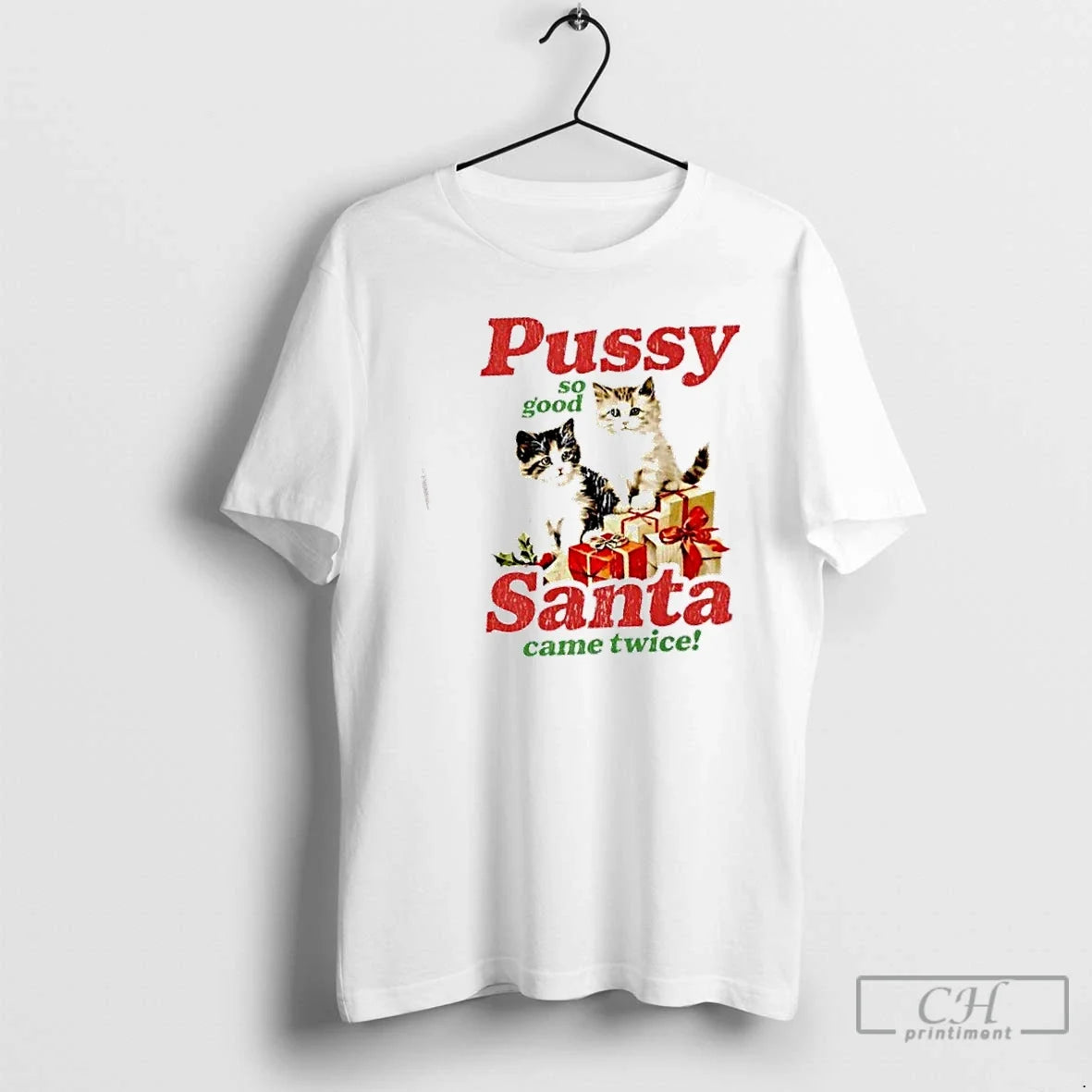 Cat Pussy So Good Santa Came Twice - Adult & Kids T-Shirts, Sweatshirts & Hoodies apparel design preview 1
