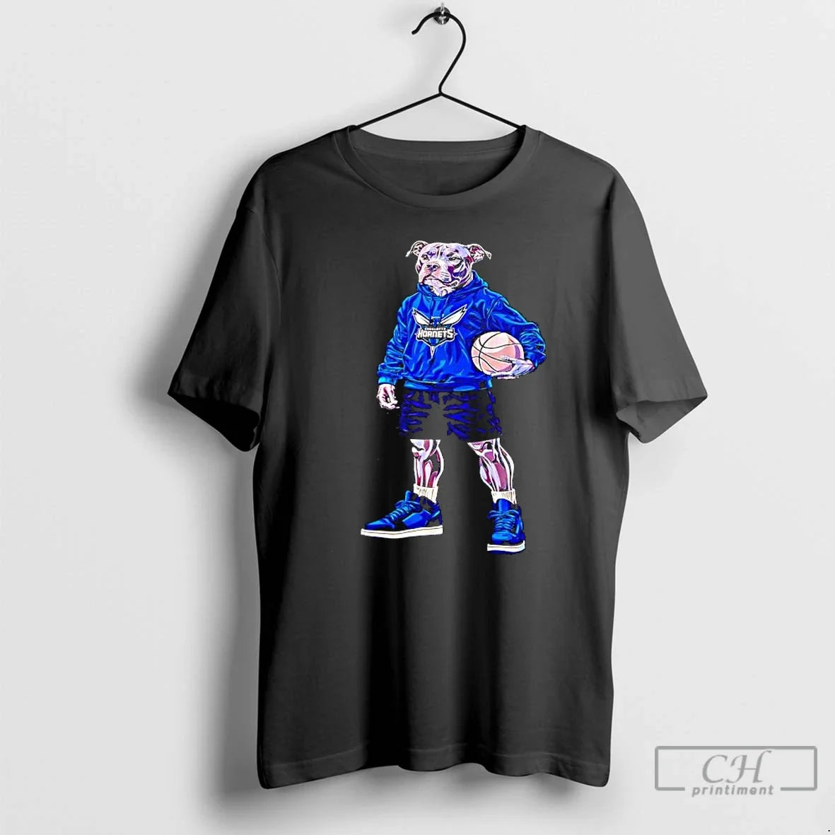 Charlotte Hornets X Pitbull Dog Basketball - Adult & Kids T-Shirts, Sweatshirts & Hoodies apparel design preview 1