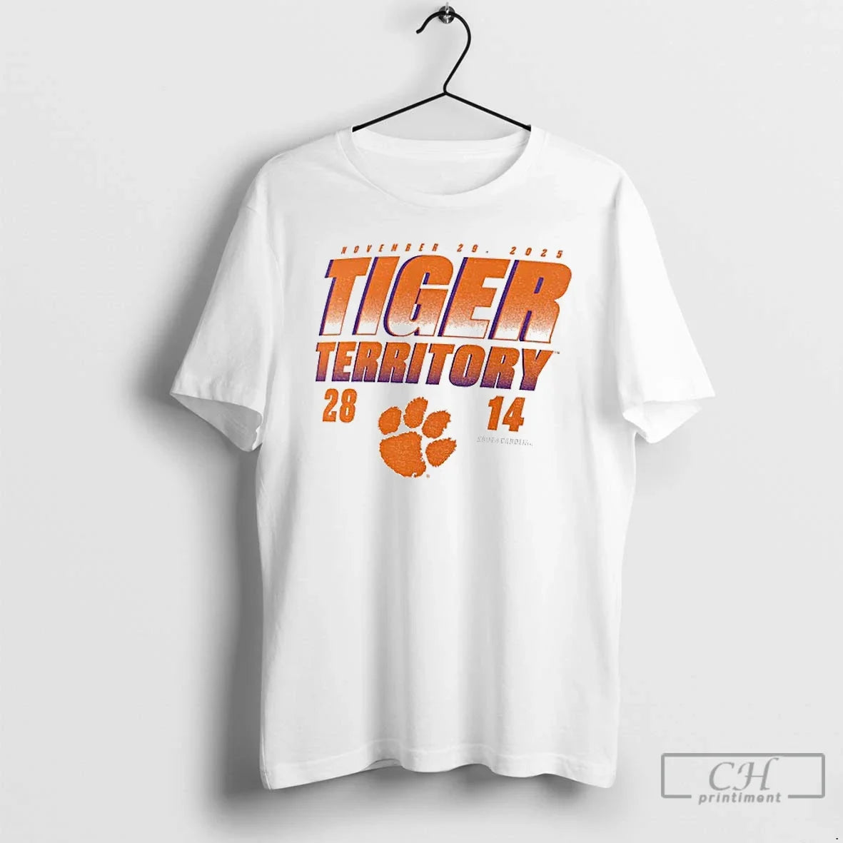 Clemson Tigers Vs South Carolina Gamecocks 2025 Score - Adult & Kids T-Shirts, Sweatshirts & Hoodies apparel design preview 1