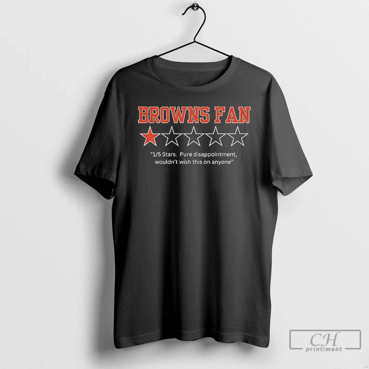 Cleveland Browns Fan 1 5 Stars Pure Disappoint - Adult & Kids T-Shirts, Sweatshirts & Hoodies apparel design preview 1