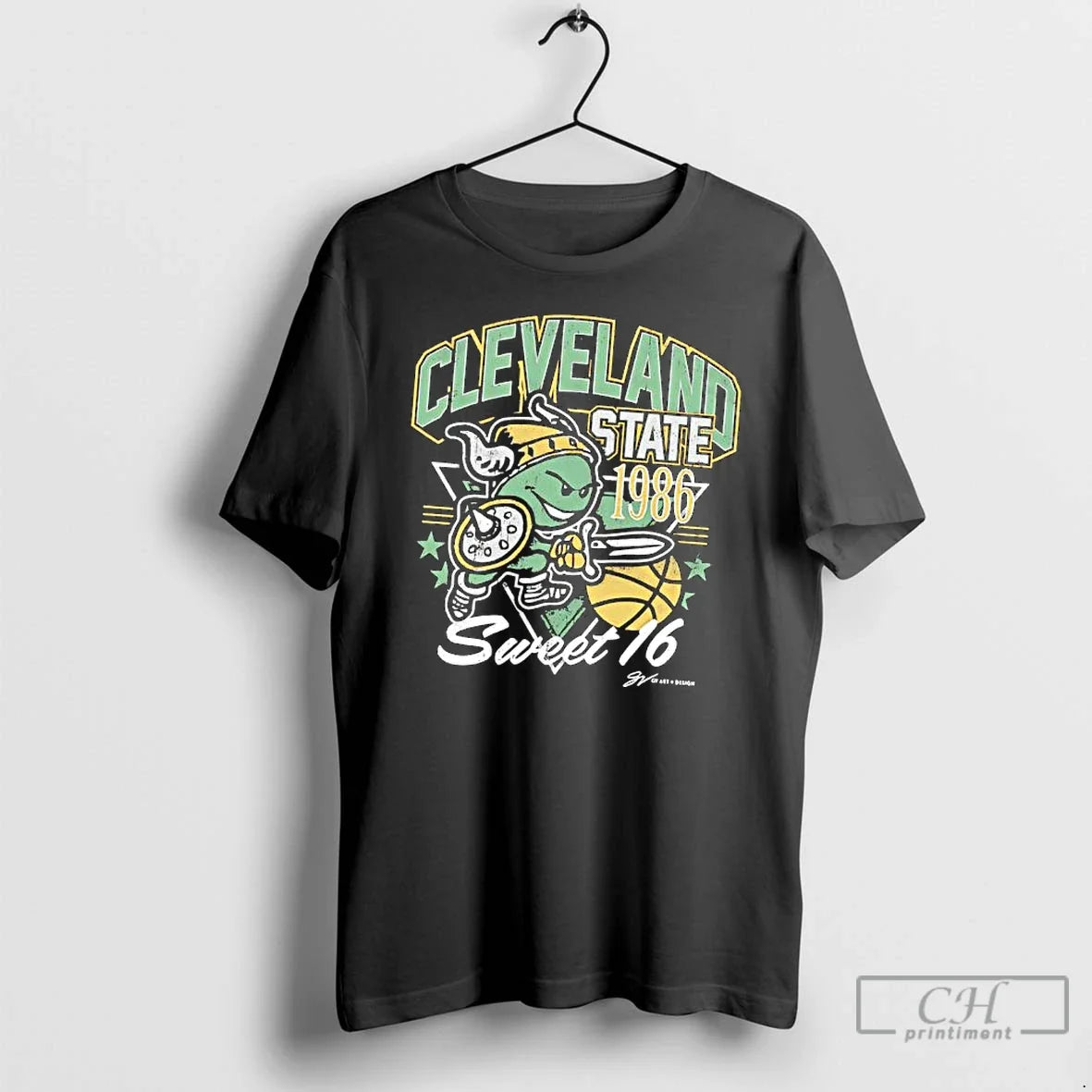 Cleveland State Vikings 1986 Sweet 16 Ncaa Tournament - Adult & Kids T-Shirts, Sweatshirts & Hoodies apparel design preview 1