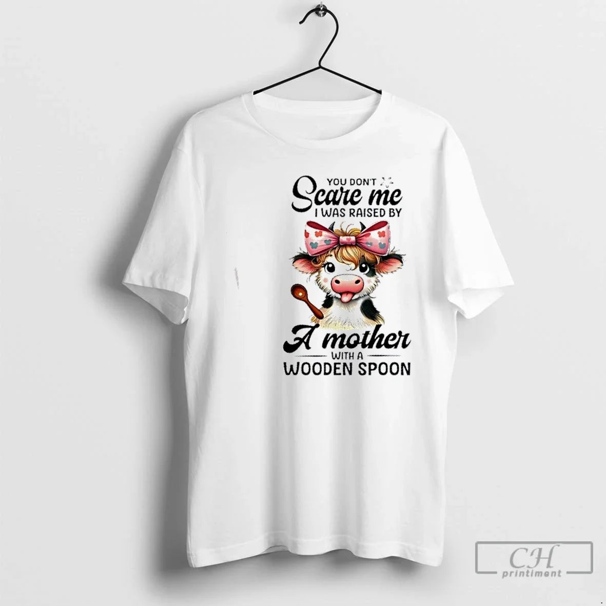 Cow You Dont Scare Me I Was Raised Mother Wooden - Adult & Kids T-Shirts, Sweatshirts & Hoodies apparel design preview 1