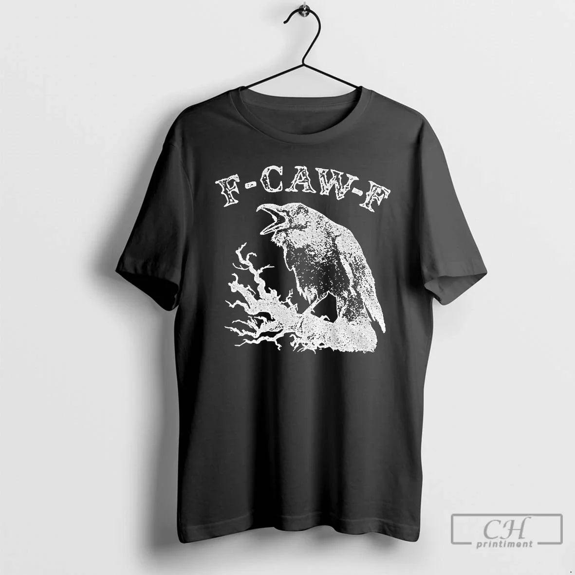 Crow F Caw Sarcastic Raven Vintage - Adult & Kids T-Shirts, Sweatshirts & Hoodies apparel design preview 1