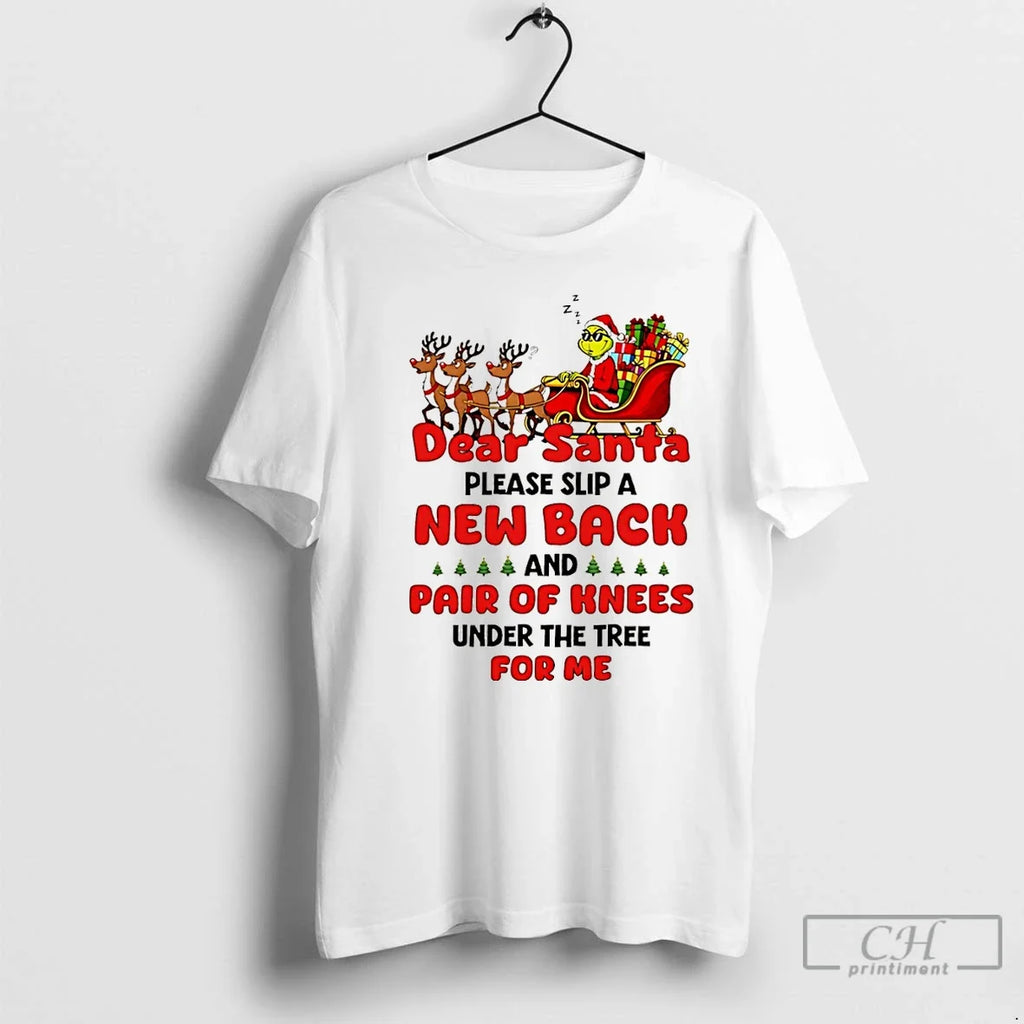 Dear Santa Please Slip New Back Pair Knees Under Tree - Adult & Kids T-Shirts, Sweatshirts & Hoodies apparel design preview 1