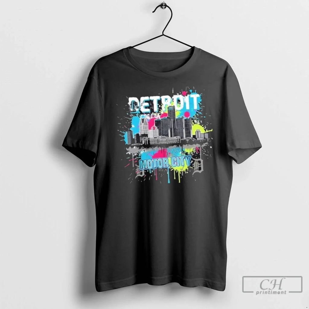 Premium Detroit Tigers Motor City Colorful - Adult & Kids T-Shirts, Sweatshirts & Hoodies apparel design preview 1