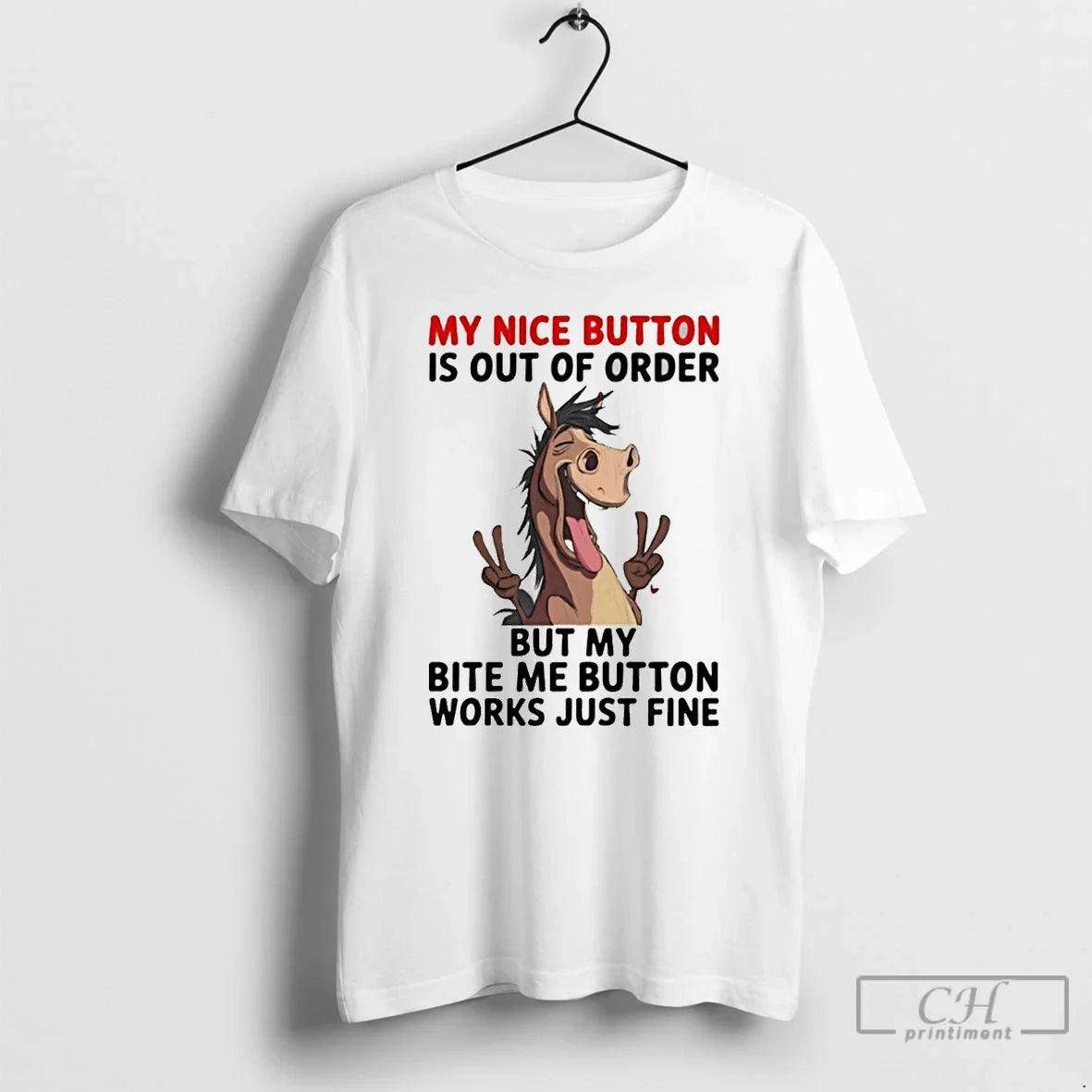 Donkey My Nice Button Is Out Order But Bite Me Works - Adult & Kids T-Shirts, Sweatshirts & Hoodies apparel design preview 1