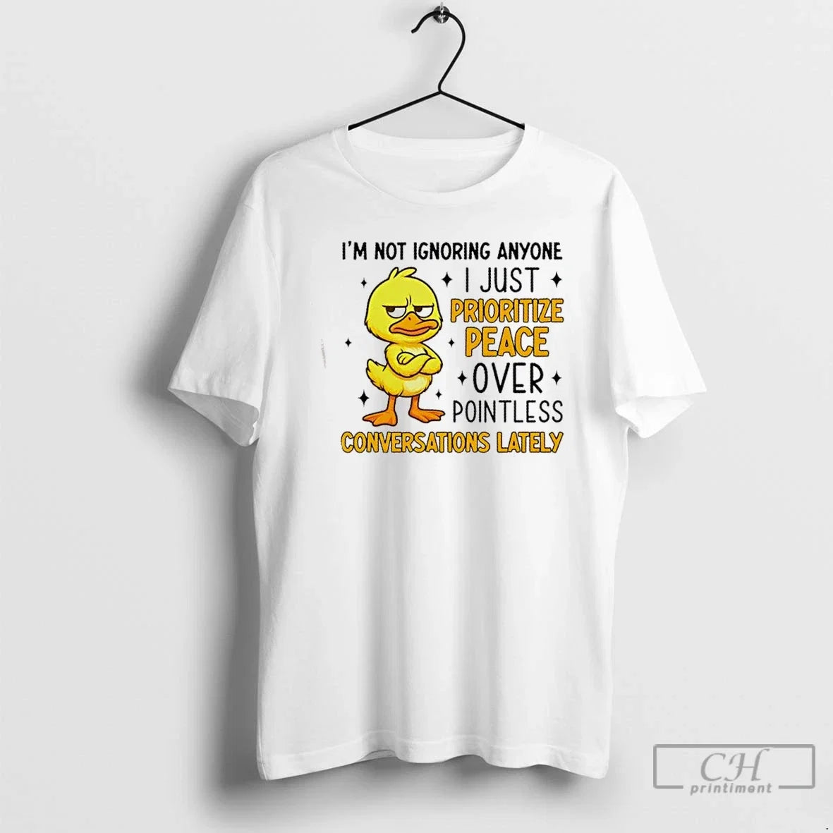 Duck Im Not Ignoring Anyone I Just Prioritize Peace - Adult & Kids T-Shirts, Sweatshirts & Hoodies apparel design preview 1