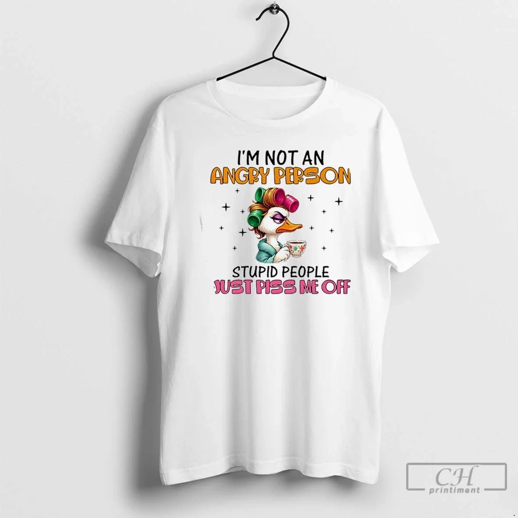 Duck Running Fumes This Im Not Angry Person Stupid - Adult & Kids T-Shirts, Sweatshirts & Hoodies apparel design preview 1