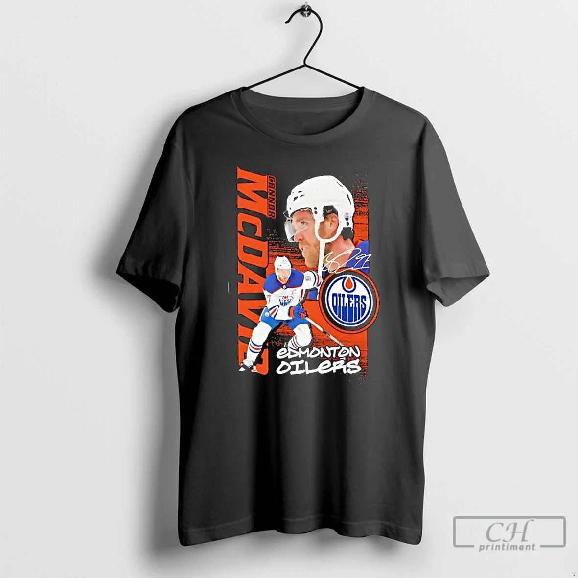 Edmonton Oilers Connor Mcdavid Outerstuff Black - Adult & Kids T-Shirts, Sweatshirts & Hoodies apparel design preview 1