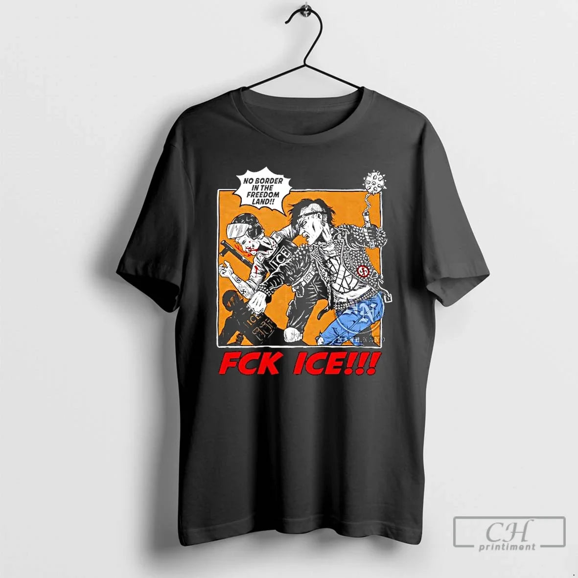 Fck Ice No Border Freedom Land - Adult & Kids T-Shirts, Sweatshirts & Hoodies apparel design preview 1