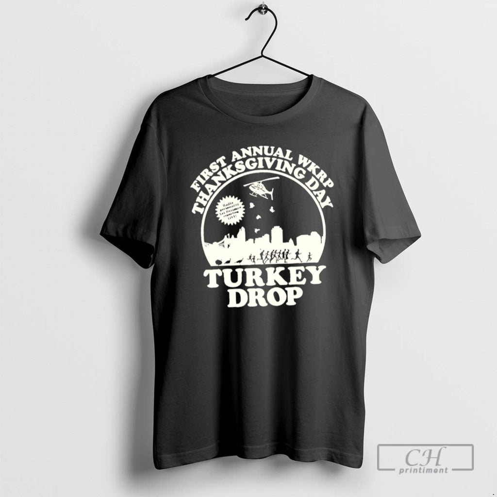 First Annual Wkrp Thanksgiving Day Turkey Drop - Adult & Kids T-Shirts, Sweatshirts & Hoodies apparel design preview 1
