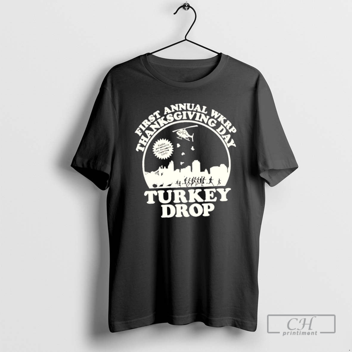 First Annual Wkrp Thanksgiving Day Turkey Drop - Adult & Kids T-Shirts, Sweatshirts & Hoodies apparel design preview 1