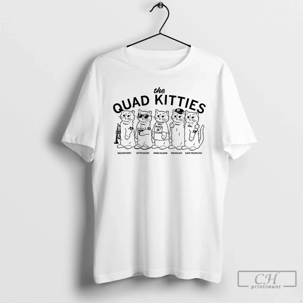 Funny Cat Quad Kitties Davenpurrt Kittendorf Pawk - Adult & Kids T-Shirts, Sweatshirts & Hoodies apparel design preview 1