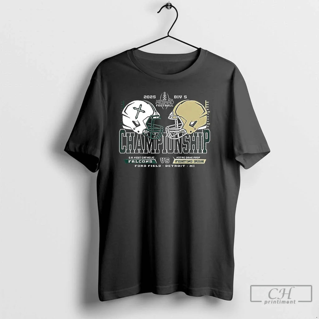 G R West Catholic Falcons Vs Notre Dame Prep Fighting - Adult & Kids T-Shirts, Sweatshirts & Hoodies apparel design preview 1