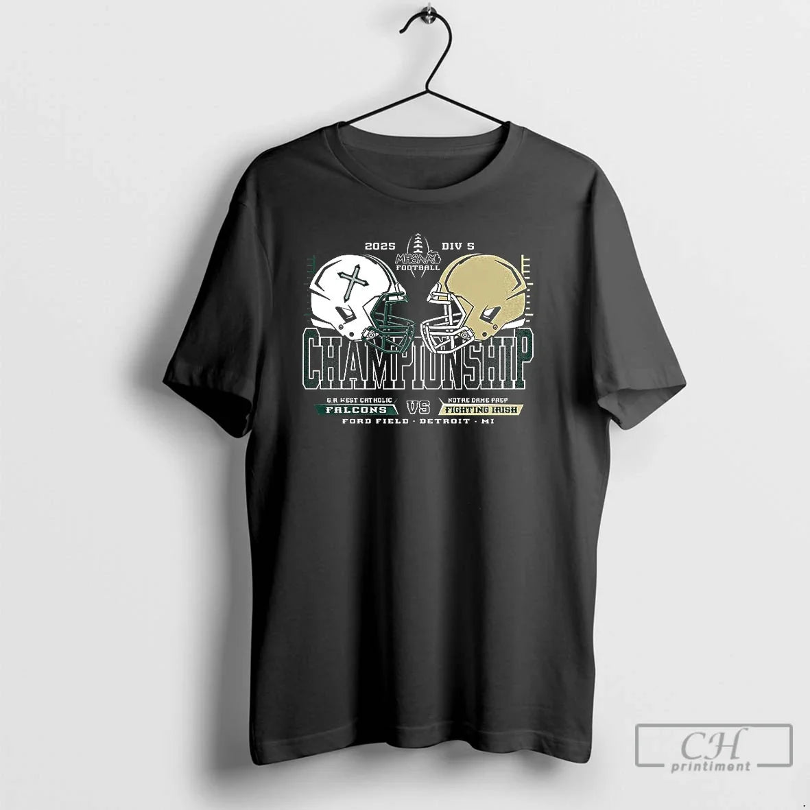 G R West Catholic Falcons Vs Notre Dame Prep Fighting - Adult & Kids T-Shirts, Sweatshirts & Hoodies apparel design preview 1