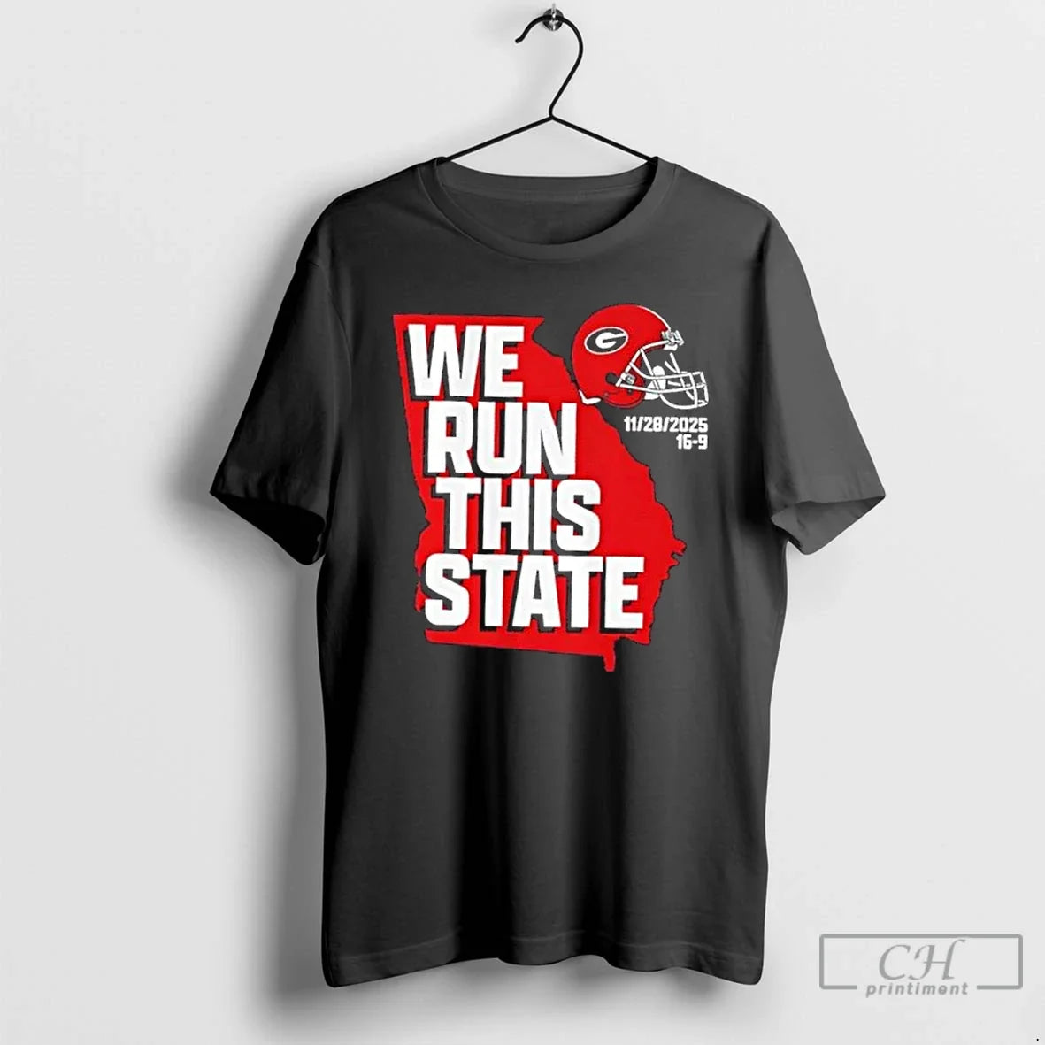 Georgia Bulldogs Football We Run This State 2025 - Adult & Kids T-Shirts, Sweatshirts & Hoodies apparel design preview 1