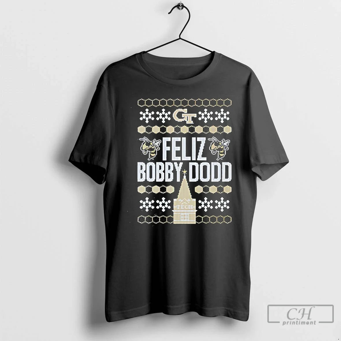 Georgia Tech Feliz Bobby Dodd Ugly - Adult & Kids T-Shirts, Sweatshirts & Hoodies apparel design preview 1