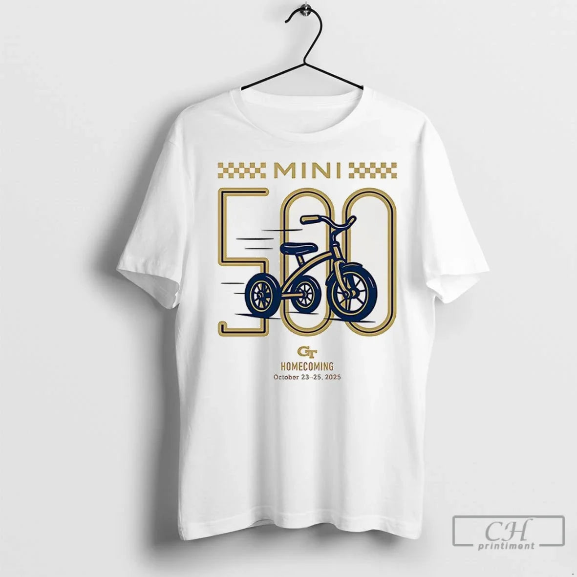 Premium Georgia Tech Mini 500 Homecoming 2025 - Adult & Kids T-Shirts, Sweatshirts & Hoodies apparel design preview 1