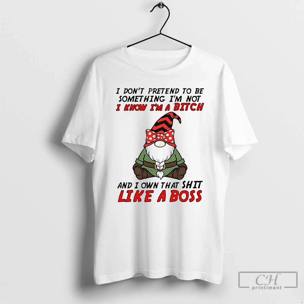 Gnome I Dont Pretend Be Something Im Not Know Bitch - Adult & Kids T-Shirts, Sweatshirts & Hoodies apparel design preview 1