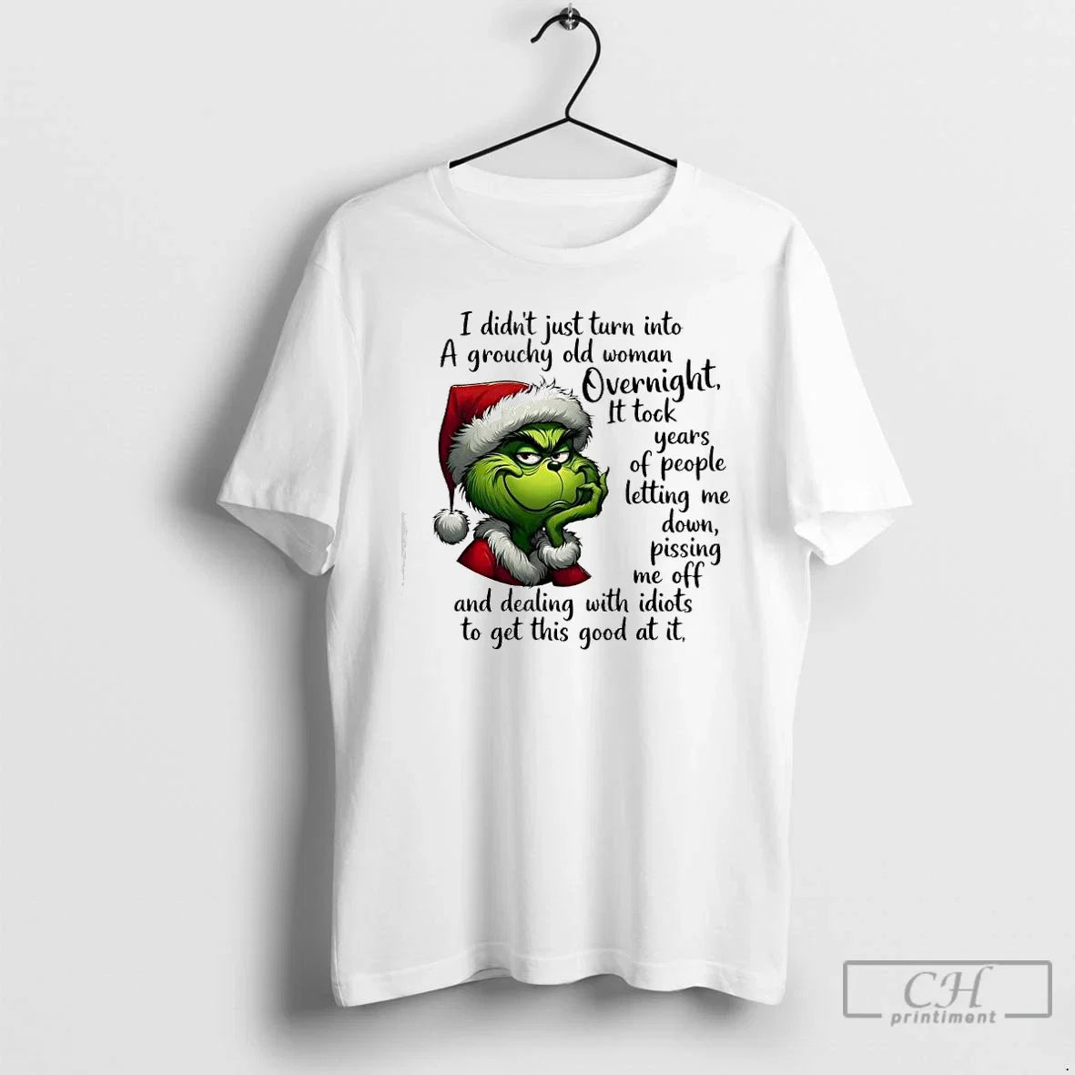 Grinch Grouchy Old Woman Overnight Tock Years People - Adult & Kids T-Shirts, Sweatshirts & Hoodies apparel design preview 1