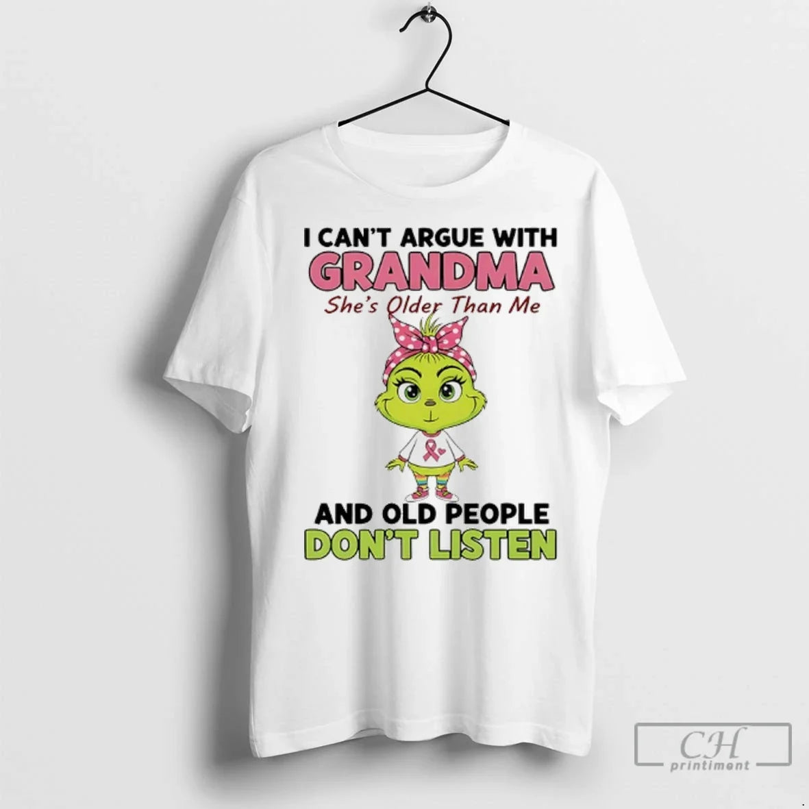 Premium Grinch Cancer I Cant Argue With Grandma Shes - Adult & Kids T-Shirts, Sweatshirts & Hoodies apparel design preview 1