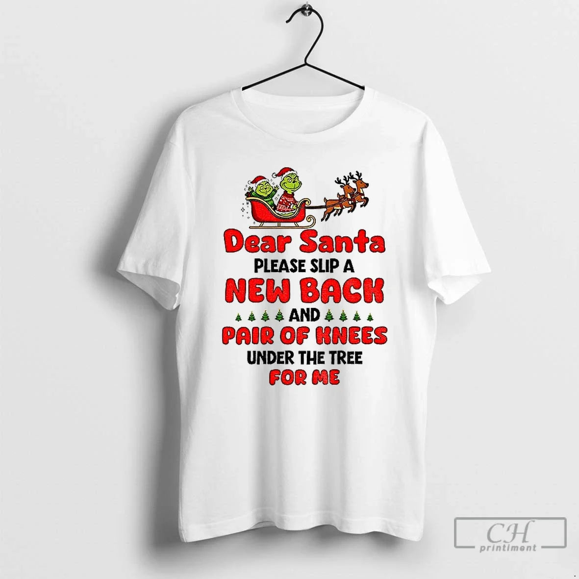 Grinch Dear Santa Please Slip New Back Pair Knees - Adult & Kids T-Shirts, Sweatshirts & Hoodies apparel design preview 1