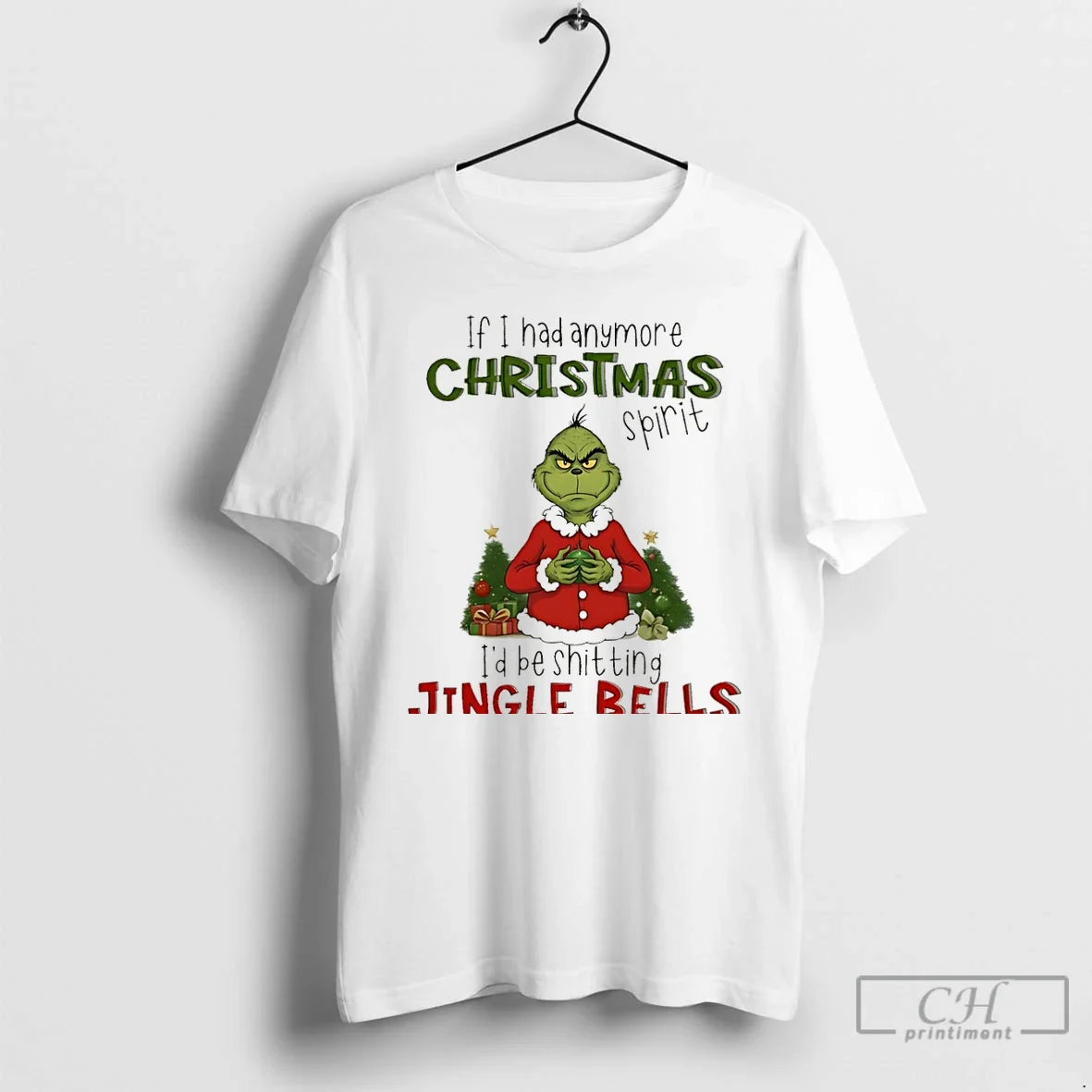 Grinch If I Had Anymore Spirit Id Be Sitting Jingle - Adult & Kids T-Shirts, Sweatshirts & Hoodies apparel design preview 1
