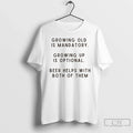 Growing Old Is Mandatory Up Optional Beer Helps Both - Adult & Kids T-Shirts, Sweatshirts & Hoodies apparel design preview 1