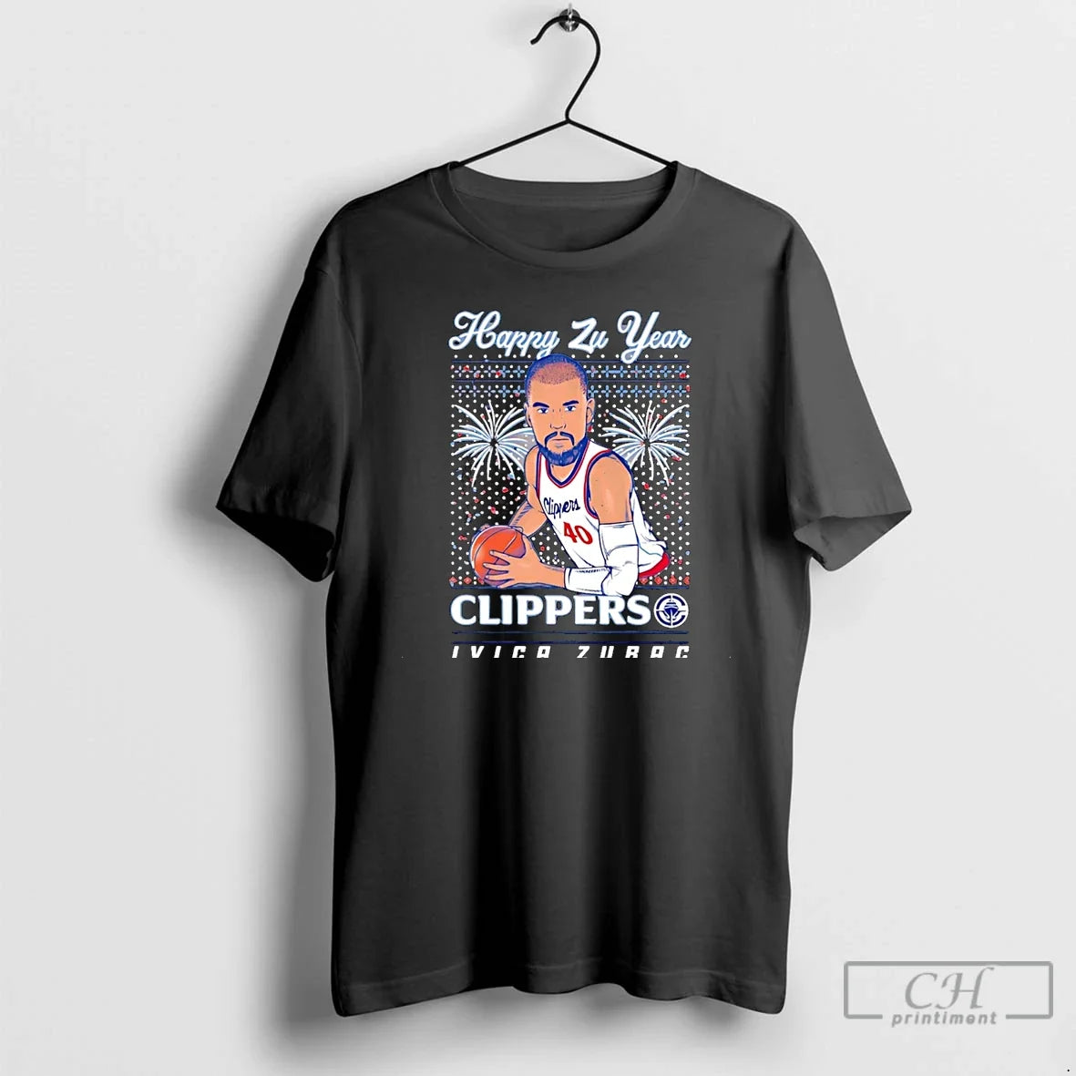 Happy Zu Year Ivica Zubac La Clippers Ugly - Adult & Kids T-Shirts, Sweatshirts & Hoodies apparel design preview 1