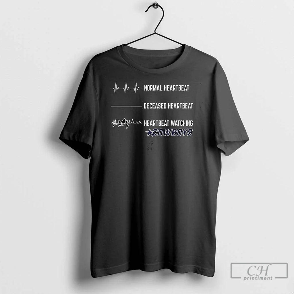 Premium Heartbeat Watching Dallas Cowboys - Adult & Kids T-Shirts, Sweatshirts & Hoodies apparel design preview 1