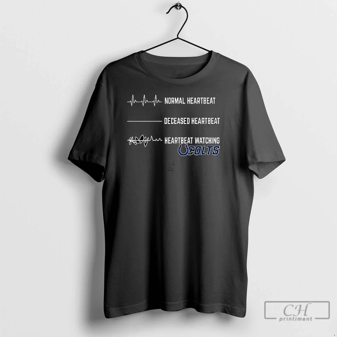 Premium Heartbeat Watching Indianapolis Colts - Adult & Kids T-Shirts, Sweatshirts & Hoodies apparel design preview 1