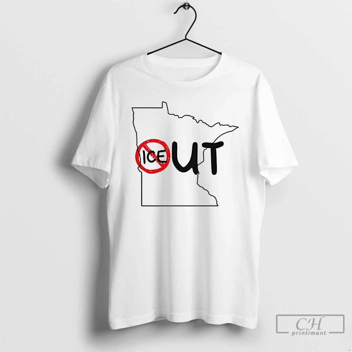 Humorous Ice Out Minnesota Map - Adult & Kids T-Shirts, Sweatshirts & Hoodies apparel design preview 1