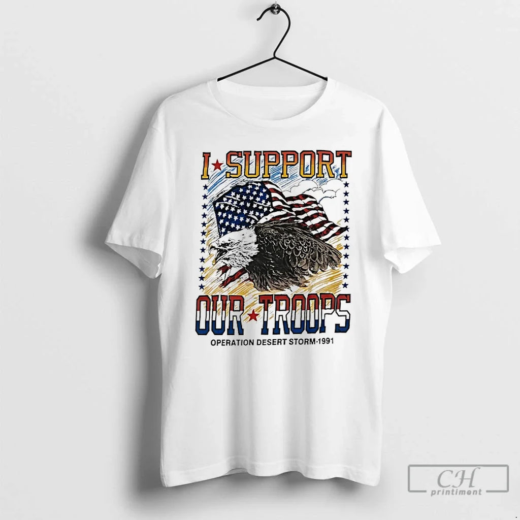 I Support Our Troops Operation Desert Storm 1991 - Adult & Kids T-Shirts, Sweatshirts & Hoodies apparel design preview 1