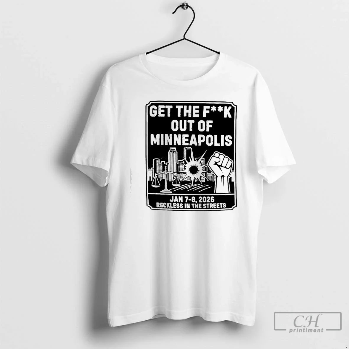 Ice Get Fuck Out Minneapolis January 7 8th 2026 - Adult & Kids T-Shirts, Sweatshirts & Hoodies apparel design preview 1