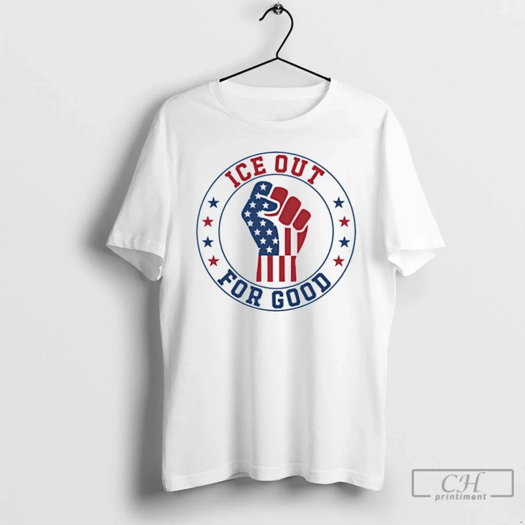 Ice Out Good Funny Abolish Patriotic Flag Fist Hand - Adult & Kids T-Shirts, Sweatshirts & Hoodies apparel design preview 1