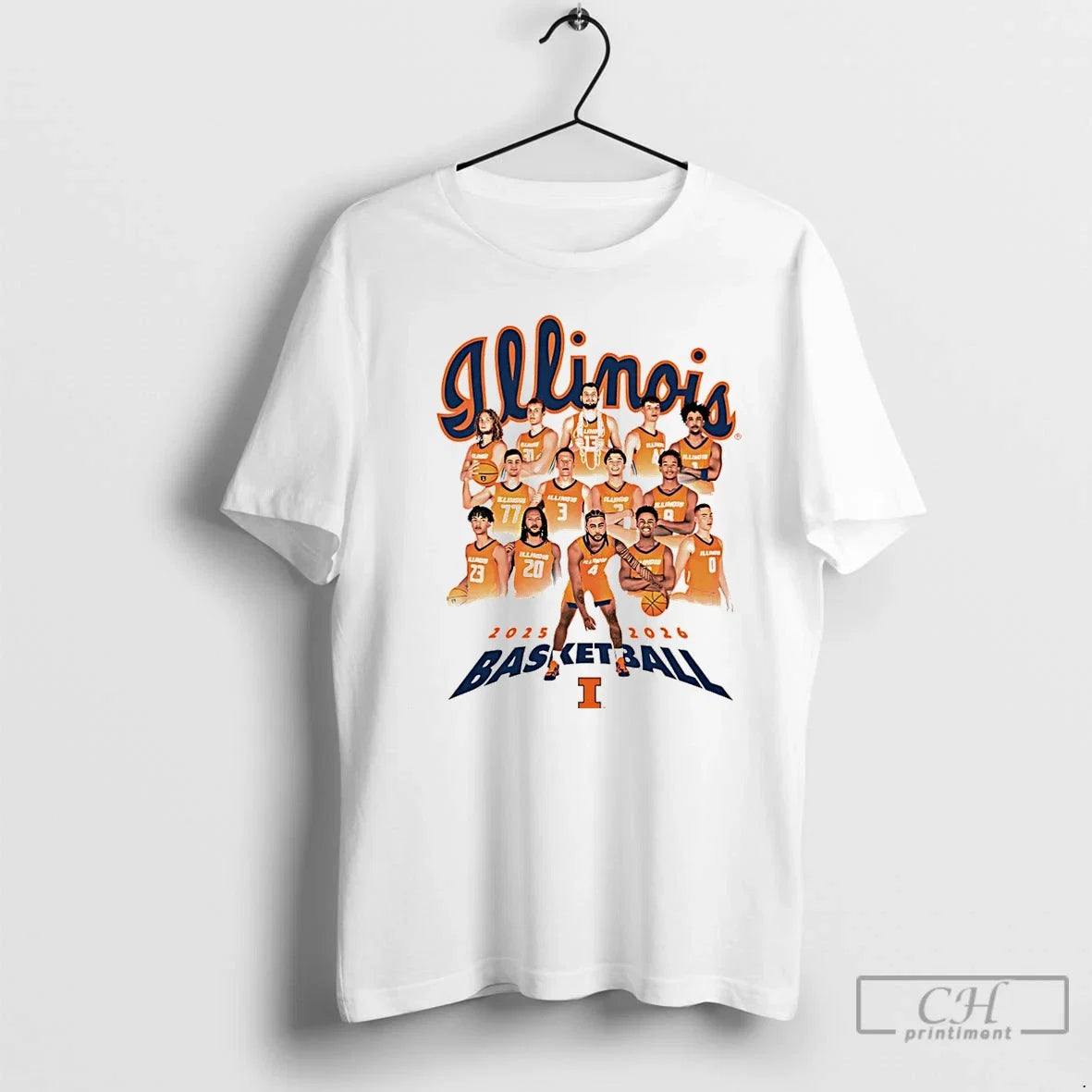 Illinois Basketball Team 2025 2026 Collage - Adult & Kids T-Shirts, Sweatshirts & Hoodies apparel design preview 1