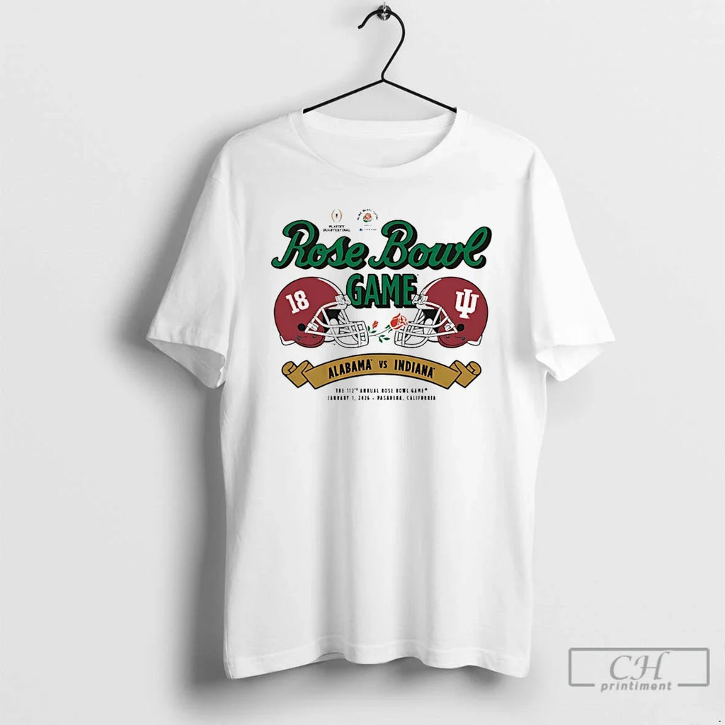 Indiana Vs Alabama 2026 Rose Bowl Head - Adult & Kids T-Shirts, Sweatshirts & Hoodies apparel design preview 1