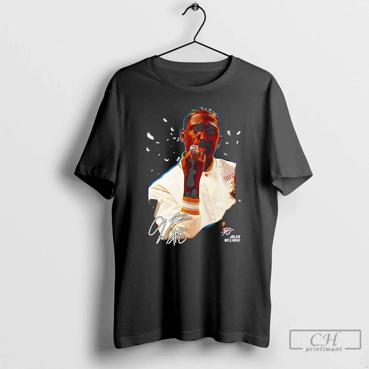 Jalen Williams Okc Thunders Middle Finger Signature - Adult & Kids T-Shirts, Sweatshirts & Hoodies apparel design preview 1