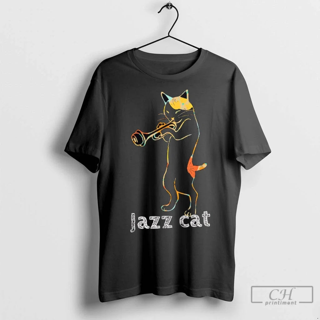 Premium Jazz Cat Art - Adult & Kids T-Shirts, Sweatshirts & Hoodies apparel design preview 1