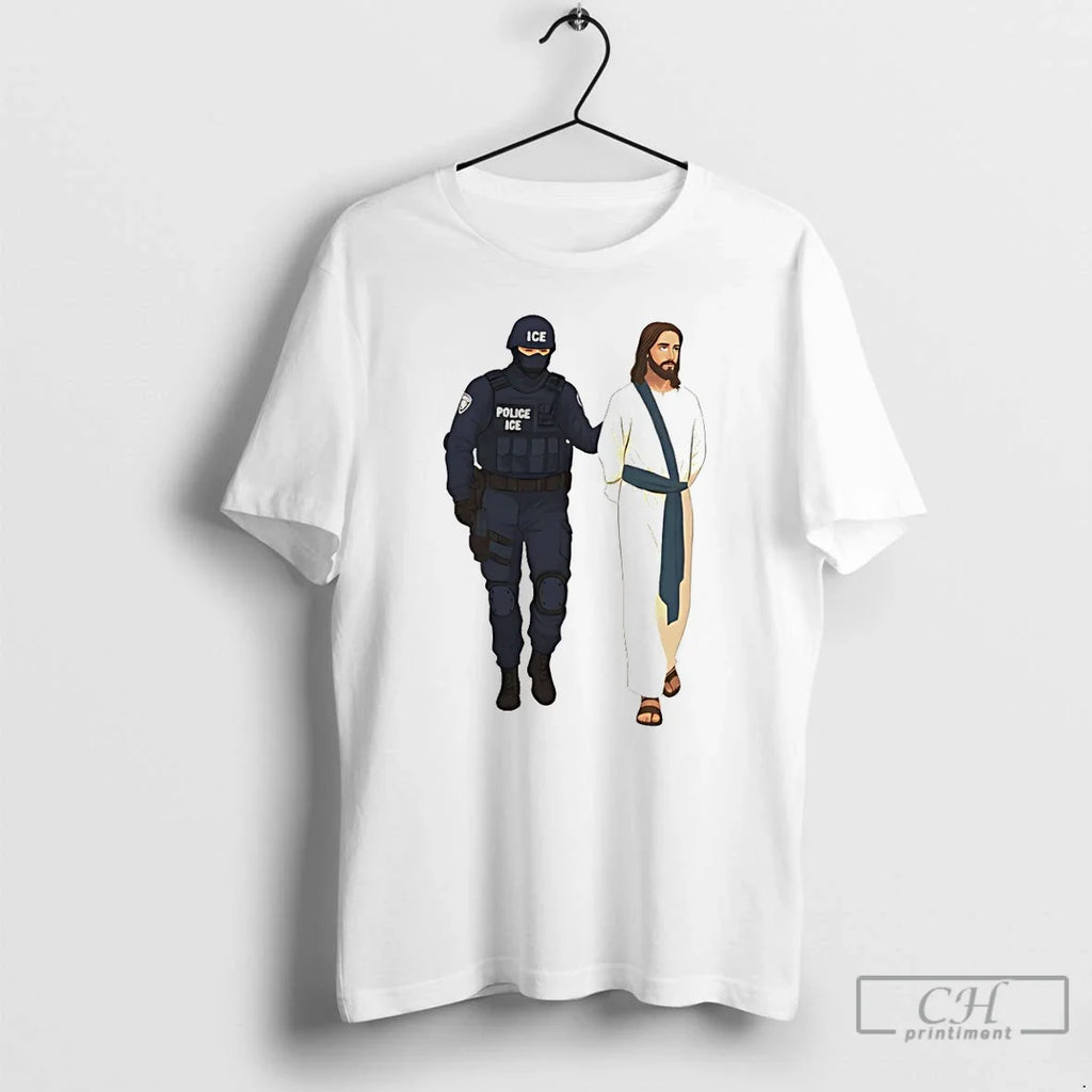 Jesus Arrest Parody Abolish Ice Progressive Political - Adult & Kids T-Shirts, Sweatshirts & Hoodies apparel design preview 1