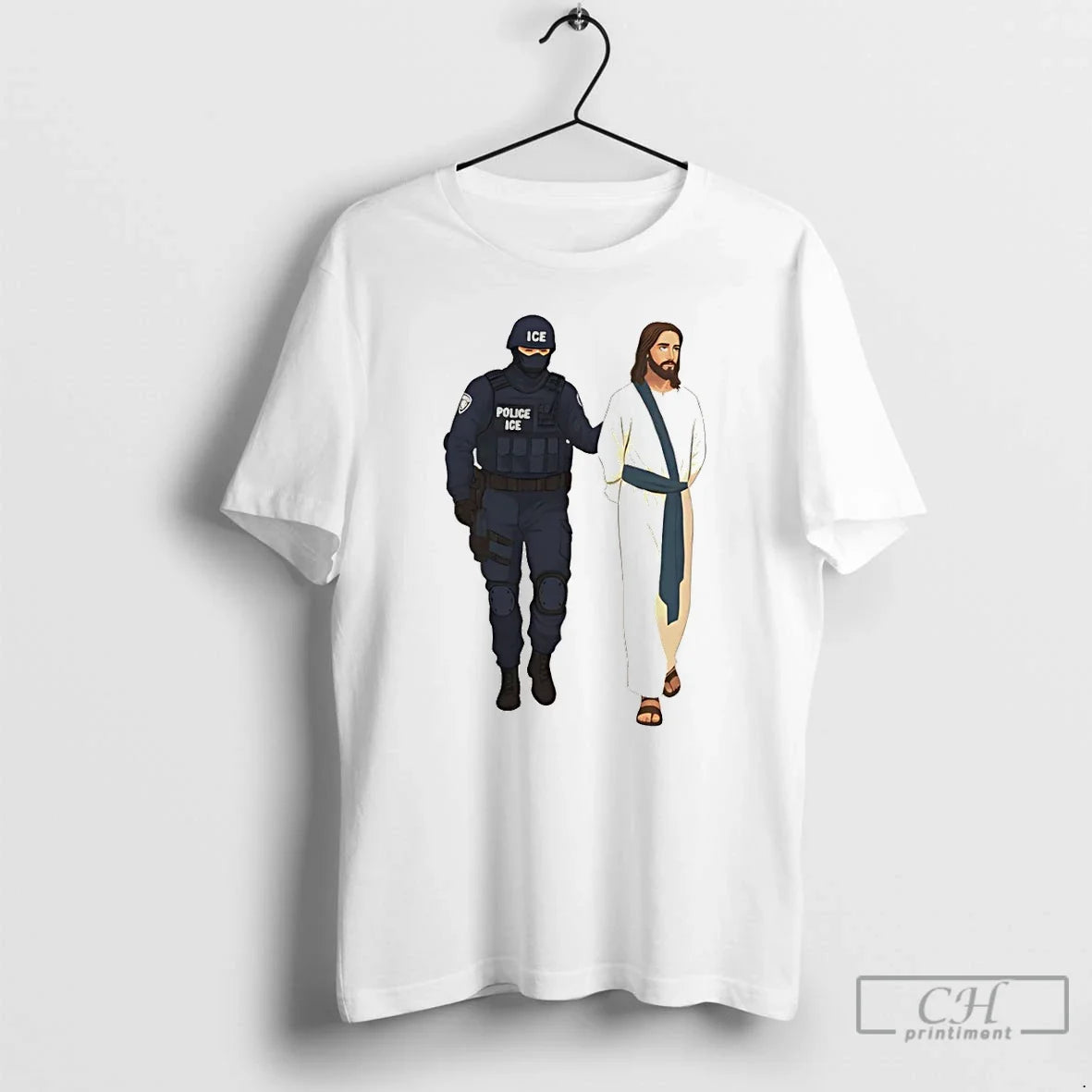 Jesus Arrest Parody Abolish Ice Progressive Political - Adult & Kids T-Shirts, Sweatshirts & Hoodies apparel design preview 1