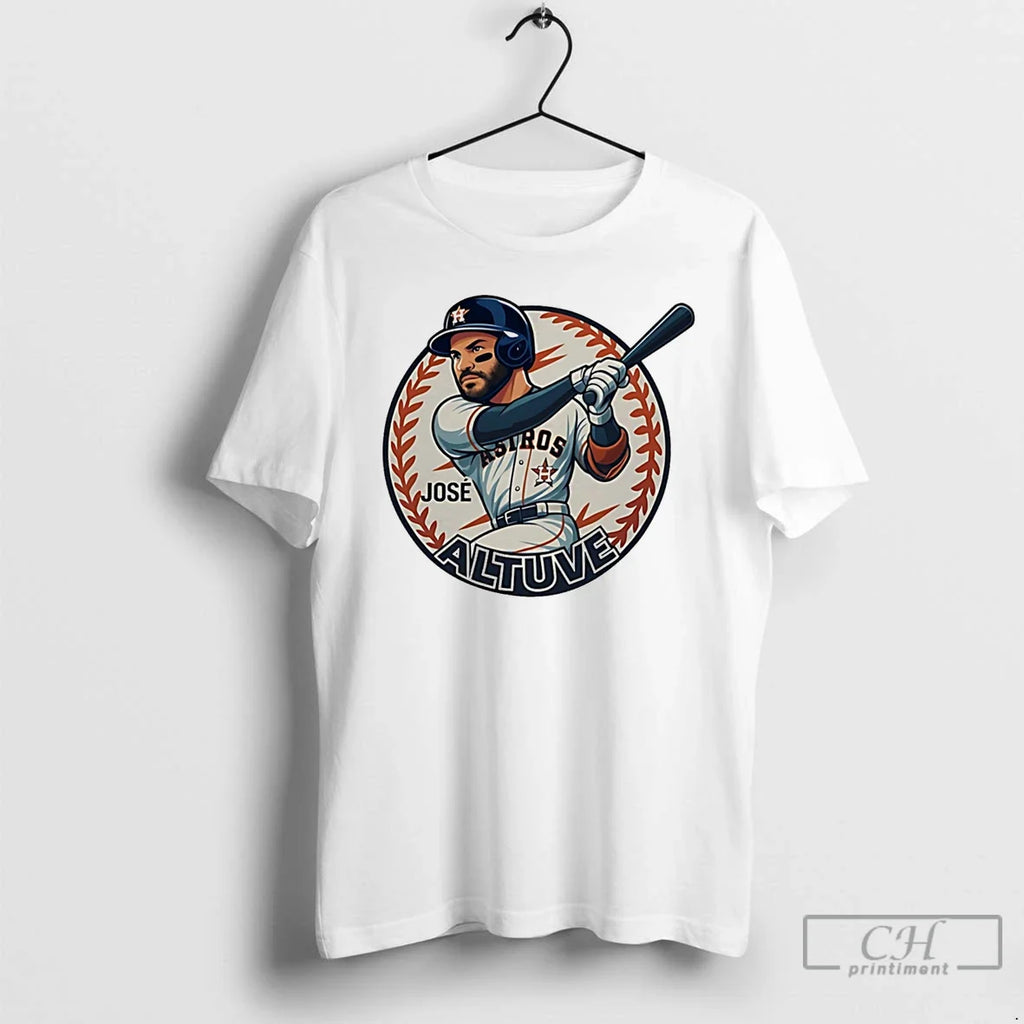 Jose Altuve Houston Astros Legend Caricature - Adult & Kids T-Shirts, Sweatshirts & Hoodies apparel design preview 1