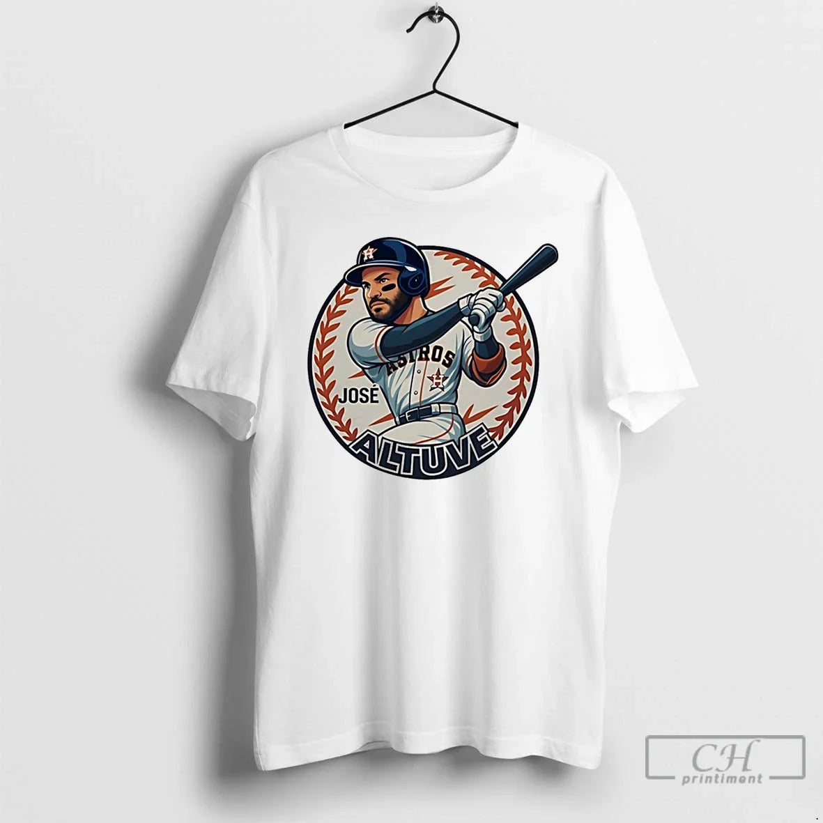 Jose Altuve Houston Astros Legend Caricature - Adult & Kids T-Shirts, Sweatshirts & Hoodies apparel design preview 1