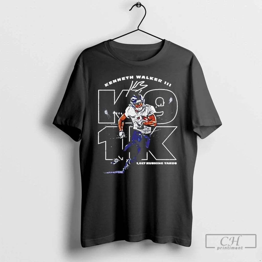 Kenneth Walker Iii 1027 Rushing Yards Signature - Adult & Kids T-Shirts, Sweatshirts & Hoodies apparel design preview 1