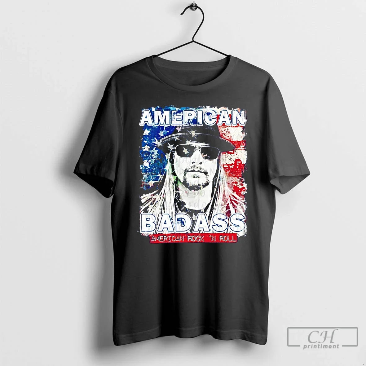 Kid Rock American Bad Ass N Roll - Adult & Kids T-Shirts, Sweatshirts & Hoodies apparel design preview 1