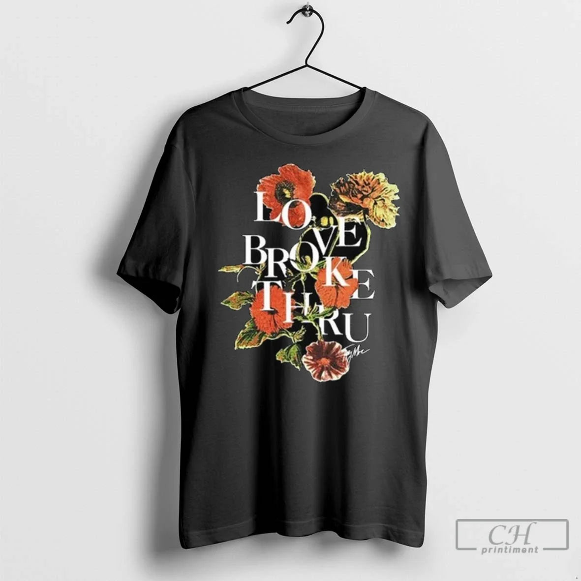 Premium Love Broke Thru Flower Beige Long Sleve - Adult & Kids T-Shirts, Sweatshirts & Hoodies apparel design preview 1