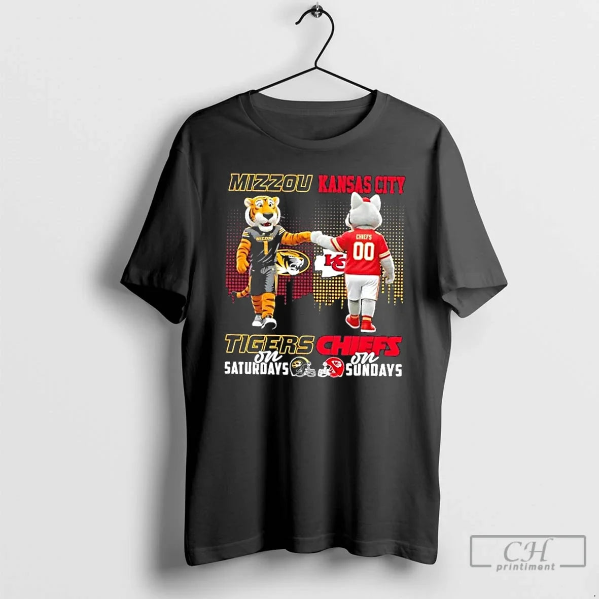 Mascots Missouri Tigers Saturdays X Kansas City - Adult & Kids T-Shirts, Sweatshirts & Hoodies apparel design preview 1