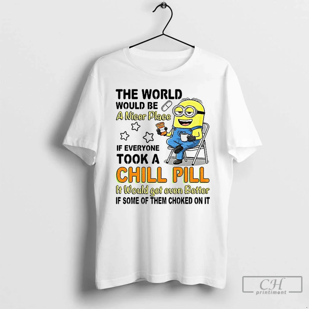 Minion World Would Be Nicer Place If Everyone Took - Adult & Kids T-Shirts, Sweatshirts & Hoodies apparel design preview 1